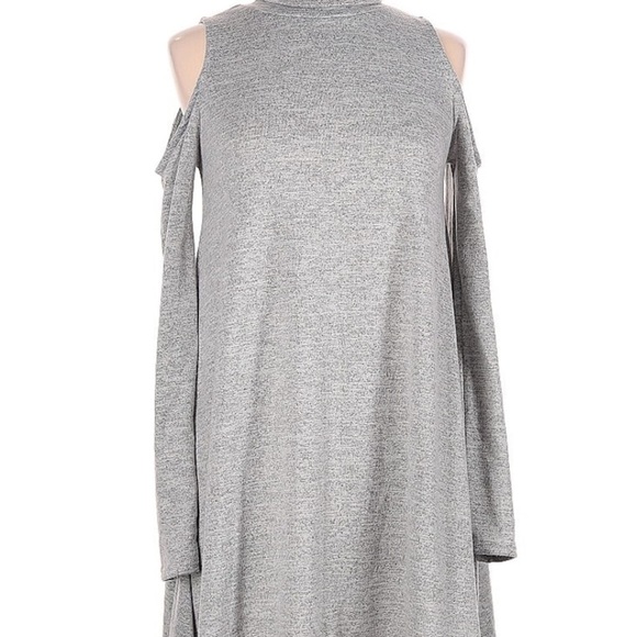 Alya Mock Neck Gray Sleeveless Dress - Picture 7 of 8
